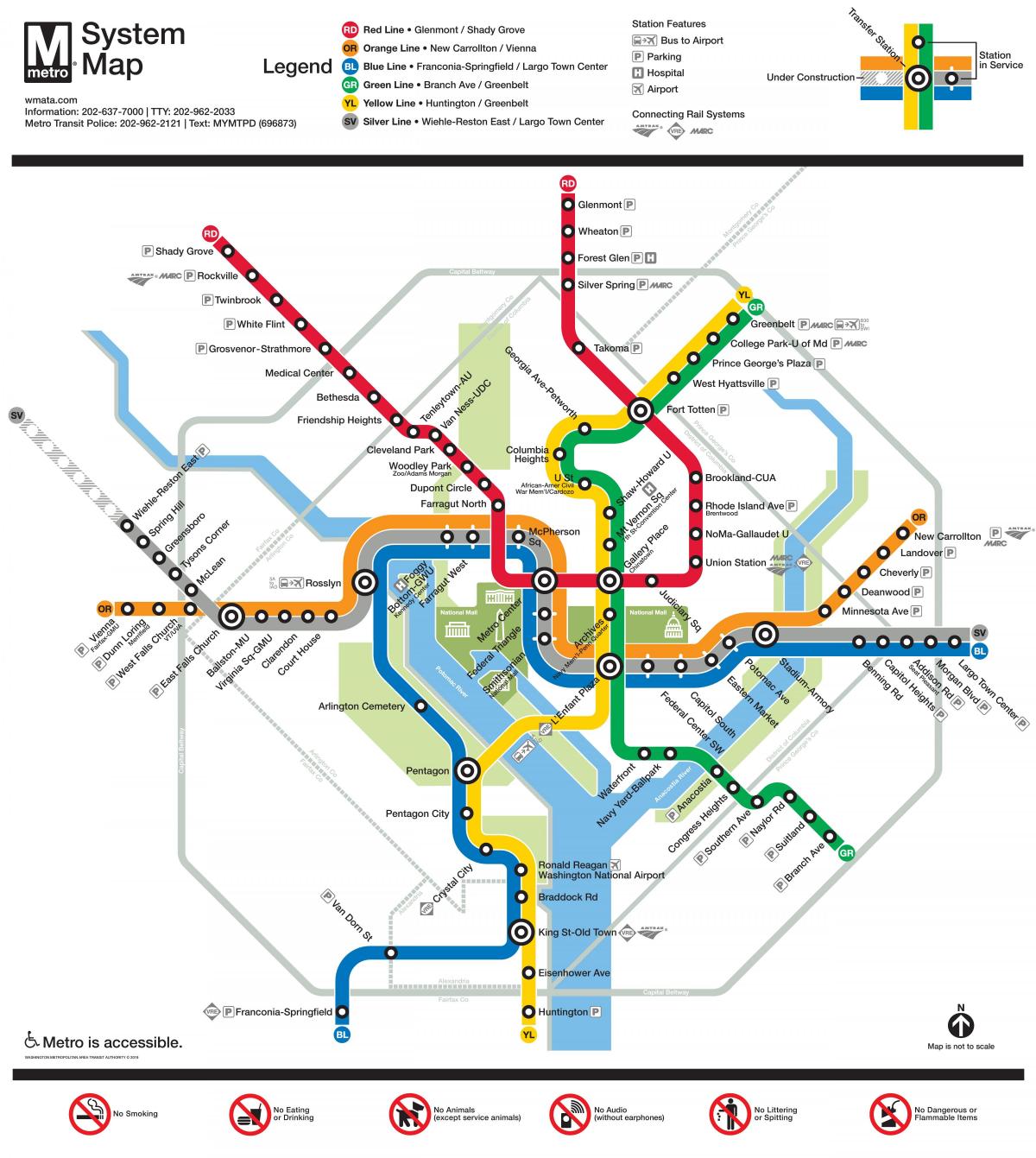 Washington DC metro stations map